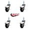 Service Caster 3 Inch Chrome Hooded Neoprene Rubber 5/16 Inch Threaded Stem Casters SCC, 4PK SCC-TS03S310-NPRB-BC-5161810-4 - alternate 1